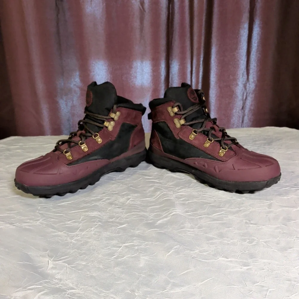 Timberland Converge Boots Boys Size 7 Mid Red Hiking Gorpcore Waterproof WP